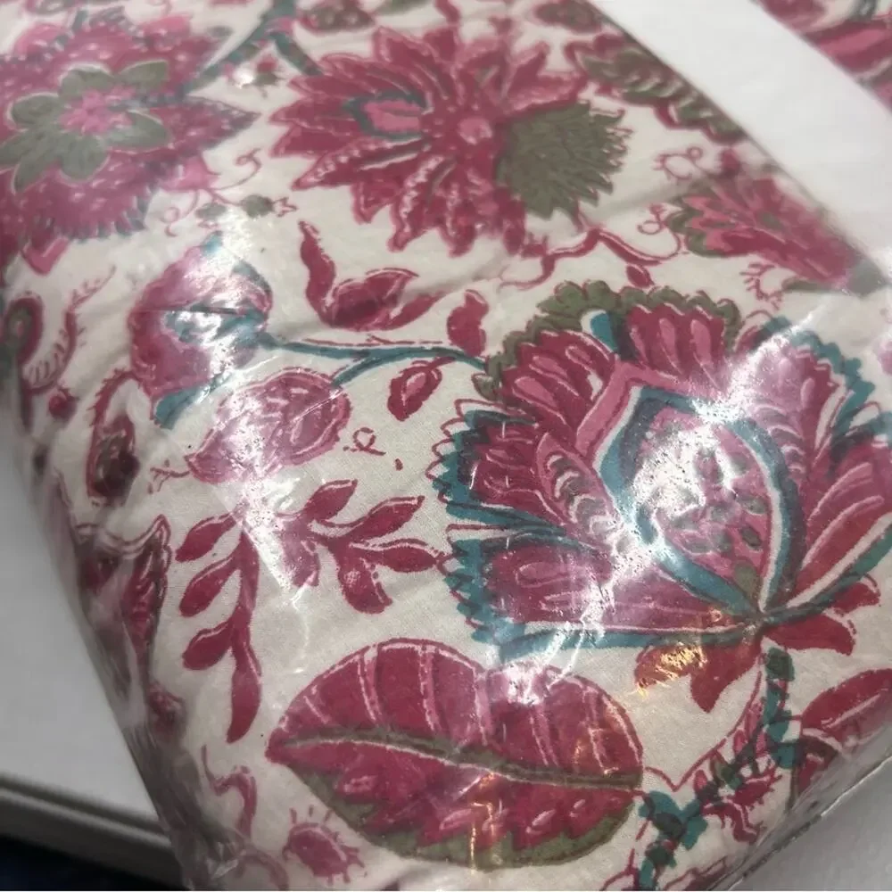 Pottery Barn Jane Floral Handcrafted Reversible Quilt Full Queen Bedding NWT - Picture 7 of 9